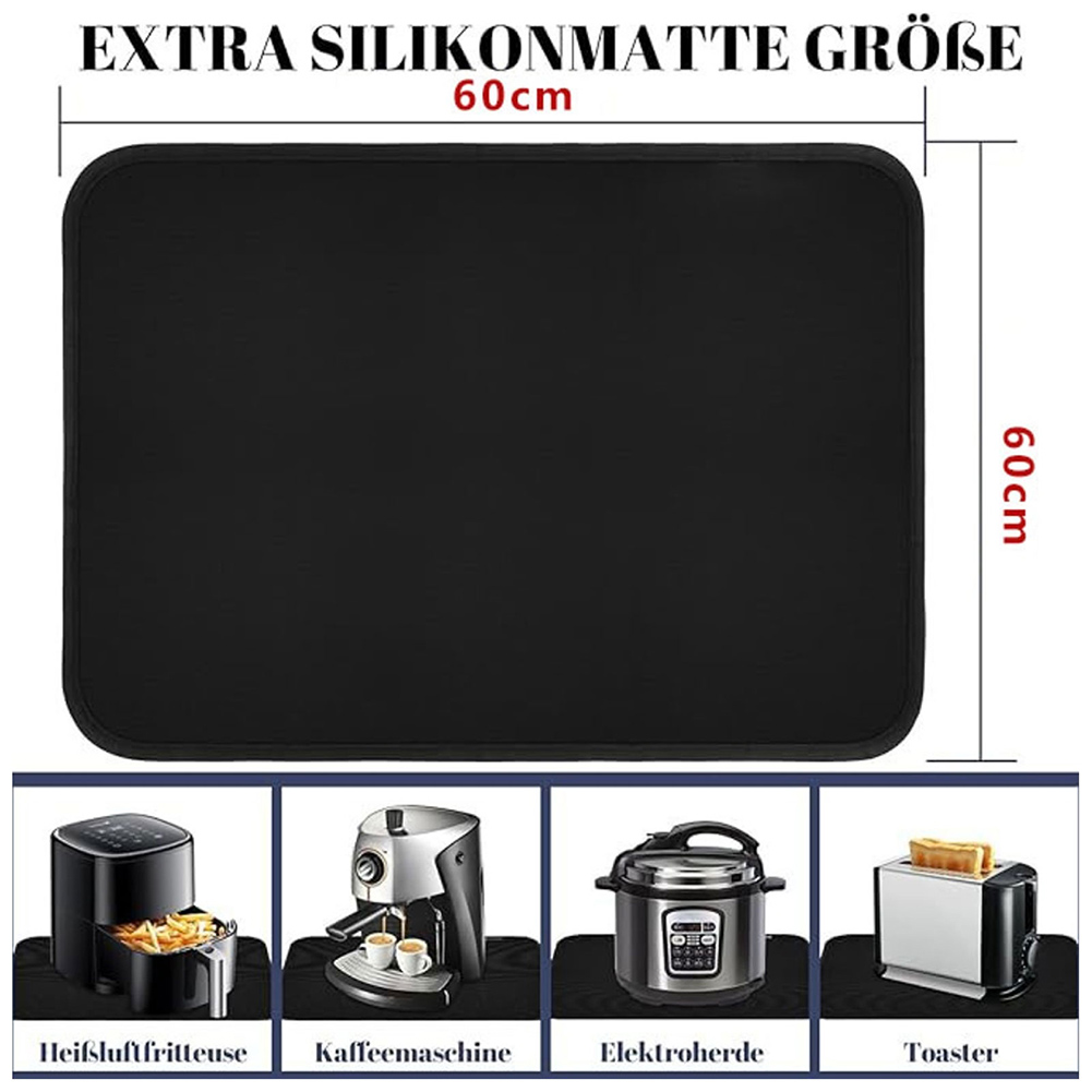 Kitchen Appliances Usa - Für Küchengeräte: Schwarze Luftfritteusenmatte, feuerfest bis