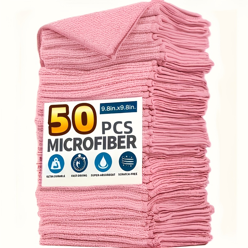Kitchen Appliances Usa - 1-50 Stück Hellrosa Mikrofaser-Küchentücher Superabsorbierend Weich