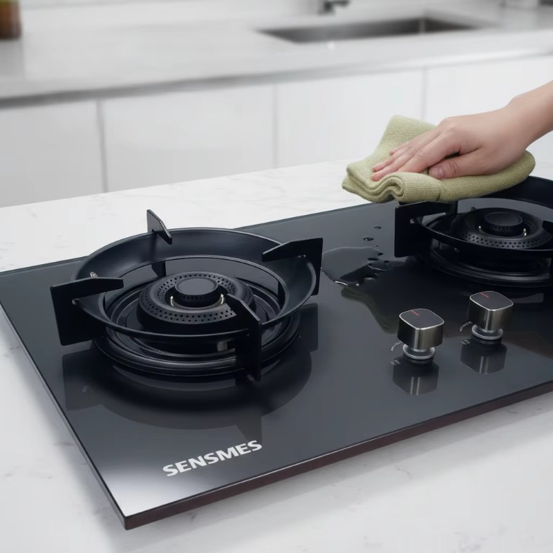Kitchen Appliances Usa - Schwarzes gehärtetes Glaspanel, 2-Brenner-Einbau-Gaskochfeld, Küchenkochgerät, NG